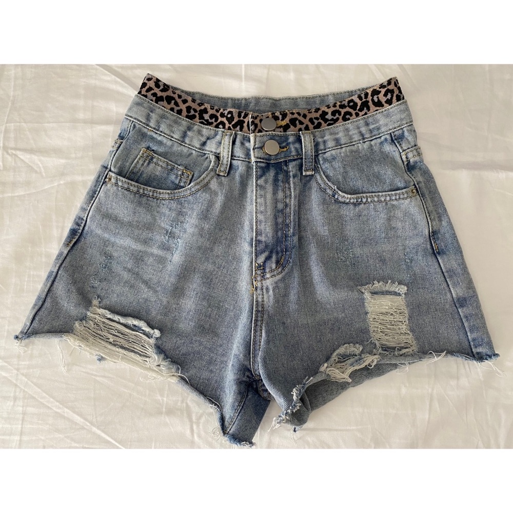 Denim Shorts | Cheetah | Fringe